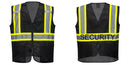 Custom Black Safety Vest Reflective High Visibility with Pockets