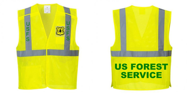 Custom Breakaway Class 2 Yellow Safety Vest Hi-Vis Reflective Breathable Mesh