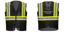 Custom Black Safety Vest Reflective High Visibility with Pockets