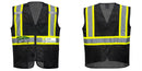 Custom Black Safety Vest Reflective High Visibility with Pockets
