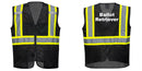 Custom Black Safety Vest Reflective High Visibility with Pockets