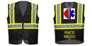 Custom Black Safety Vest Reflective High Visibility with Pockets