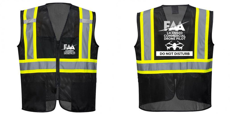 Custom Black Safety Vest Reflective High Visibility with Pockets