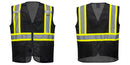 Custom Black Safety Vest Reflective High Visibility with Pockets