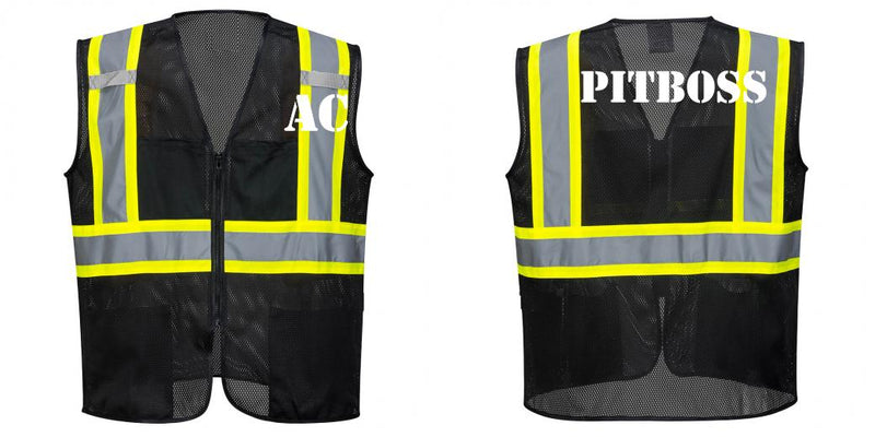 Custom Black Safety Vest Reflective High Visibility with Pockets