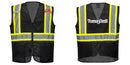 Custom Black Safety Vest Reflective High Visibility with Pockets