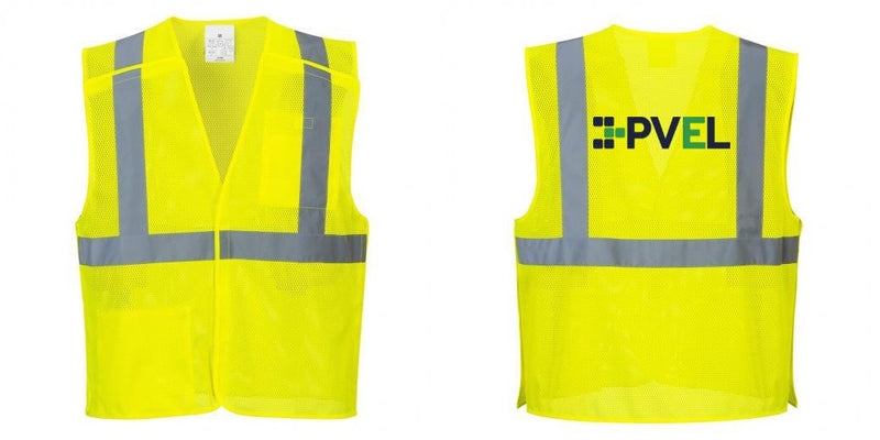 Custom Breakaway Class 2 Yellow Safety Vest Hi-Vis Reflective Breathable Mesh