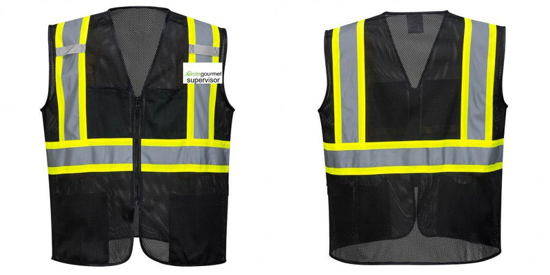 Custom Black Safety Vest Reflective High Visibility with Pockets