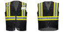 Custom Black Safety Vest Reflective High Visibility with Pockets