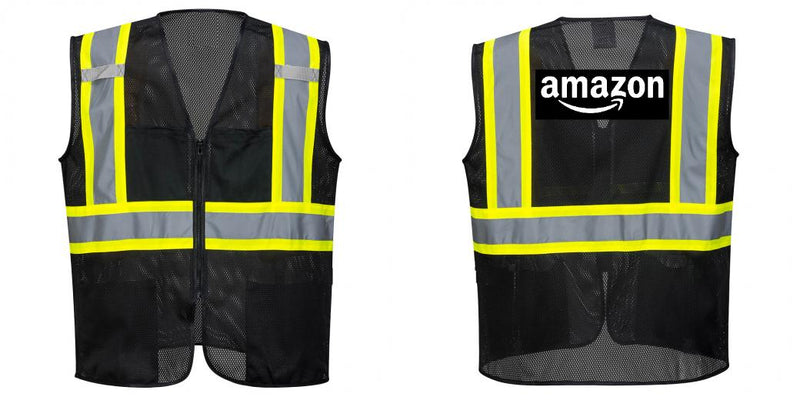 Custom Black Safety Vest Reflective High Visibility with Pockets