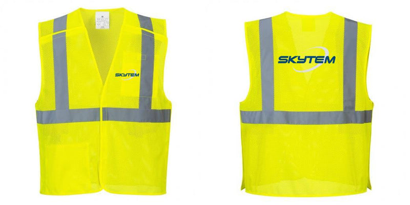 Custom Breakaway Class 2 Yellow Safety Vest Hi-Vis Reflective Breathable Mesh