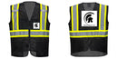 Custom Black Safety Vest Reflective High Visibility with Pockets