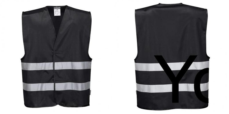 Custom Black Safety Vest Reflective Work & Event Vest Lightweight