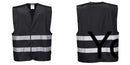 Custom Black Safety Vest Reflective Work & Event Vest Lightweight