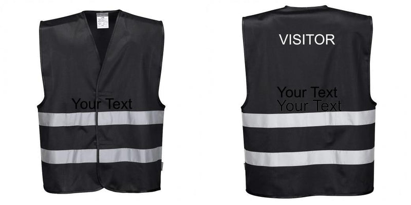 Custom Black Safety Vest Reflective Work & Event Vest Lightweight
