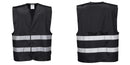 Custom Black Safety Vest Reflective Work & Event Vest Lightweight