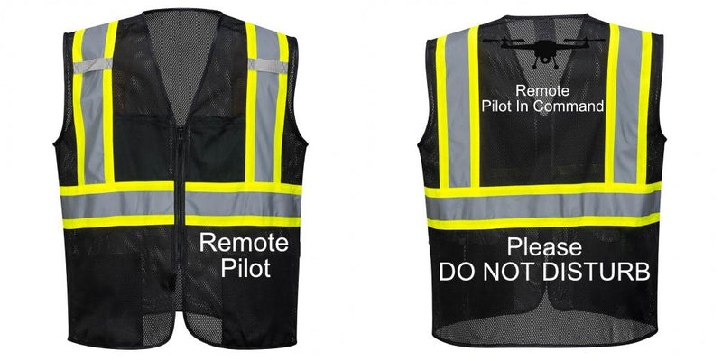 Custom Black Safety Vest Reflective High Visibility with Pockets