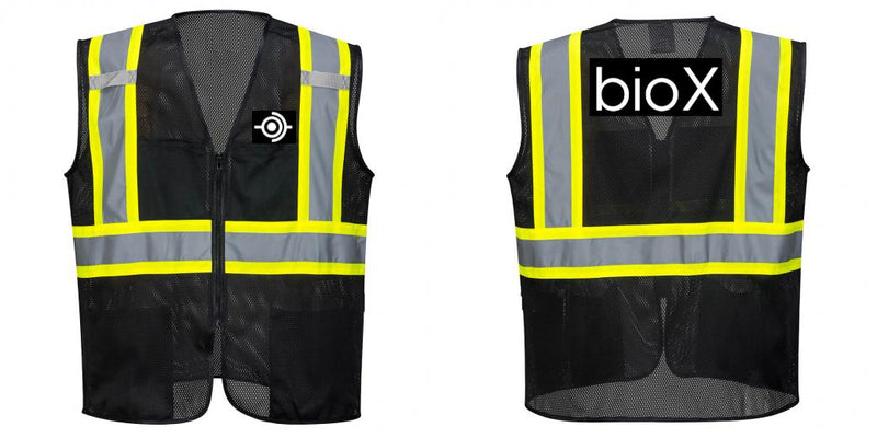 Custom Black Safety Vest Reflective High Visibility with Pockets