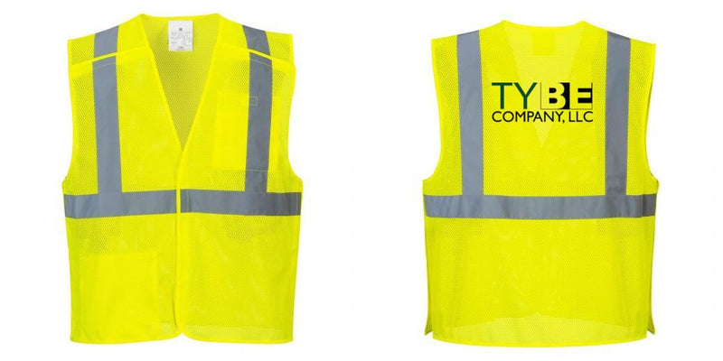 Custom Breakaway Class 2 Yellow Safety Vest Hi-Vis Reflective Breathable Mesh