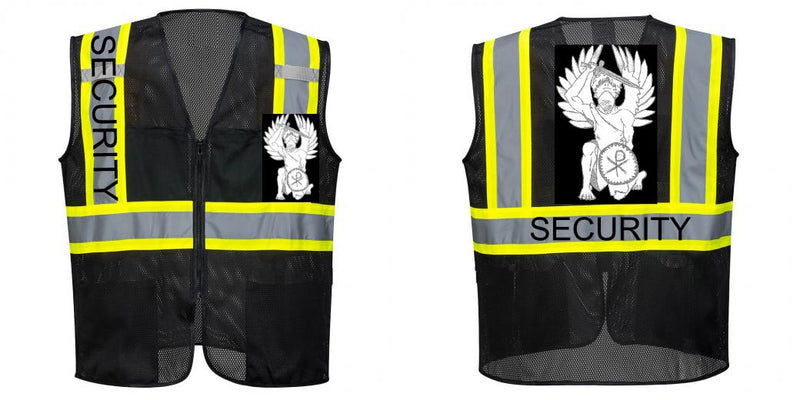 Custom Black Safety Vest Reflective High Visibility with Pockets