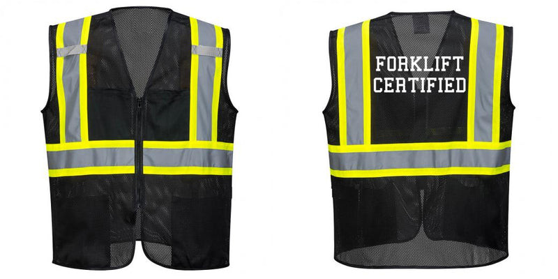 Custom Black Safety Vest Reflective High Visibility with Pockets