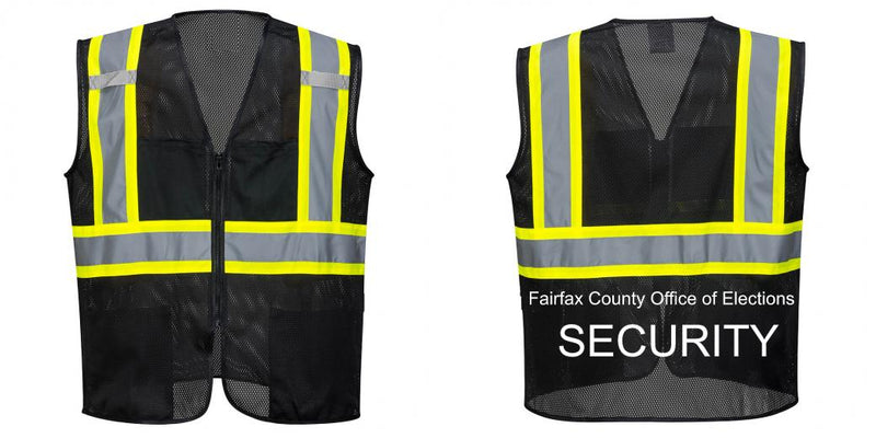 Custom Black Safety Vest Reflective High Visibility with Pockets
