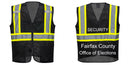 Custom Black Safety Vest Reflective High Visibility with Pockets