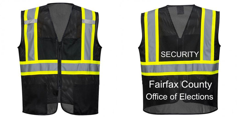 Custom Black Safety Vest Reflective High Visibility with Pockets