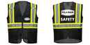 Custom Black Safety Vest Reflective High Visibility with Pockets