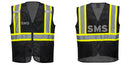 Custom Black Safety Vest Reflective High Visibility with Pockets