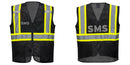 Custom Black Safety Vest Reflective High Visibility with Pockets