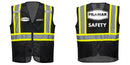 Custom Black Safety Vest Reflective High Visibility with Pockets