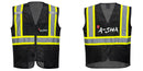 Custom Black Safety Vest Reflective High Visibility with Pockets