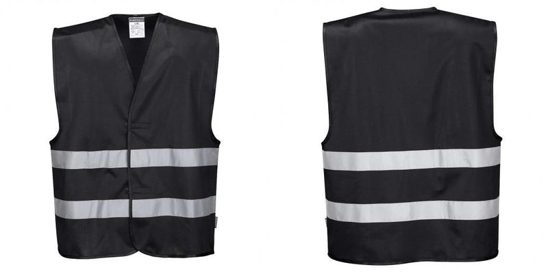Custom Black Safety Vest Reflective Work & Event Vest Lightweight
