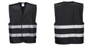 Custom Black Safety Vest Reflective Work & Event Vest Lightweight