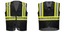Custom Black Safety Vest Reflective High Visibility with Pockets