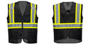 Custom Black Safety Vest Reflective High Visibility with Pockets