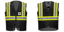Custom Black Safety Vest Reflective High Visibility with Pockets