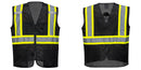 Custom Black Safety Vest Reflective High Visibility with Pockets