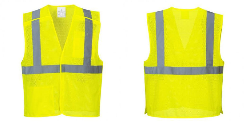 Custom Breakaway Class 2 Yellow Safety Vest Hi-Vis Reflective Breathable Mesh