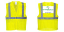 Custom Breakaway Class 2 Yellow Safety Vest Hi-Vis Reflective Breathable Mesh