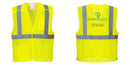 Custom Breakaway Class 2 Yellow Safety Vest Hi-Vis Reflective Breathable Mesh