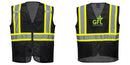 Custom Black Safety Vest Reflective High Visibility with Pockets