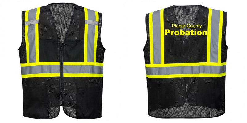 Custom Black Safety Vest Reflective High Visibility with Pockets