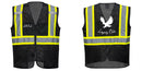 Custom Black Safety Vest Reflective High Visibility with Pockets