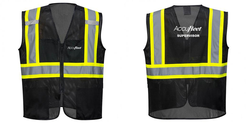 Custom Black Safety Vest Reflective High Visibility with Pockets
