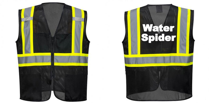 Custom Black Safety Vest Reflective High Visibility with Pockets