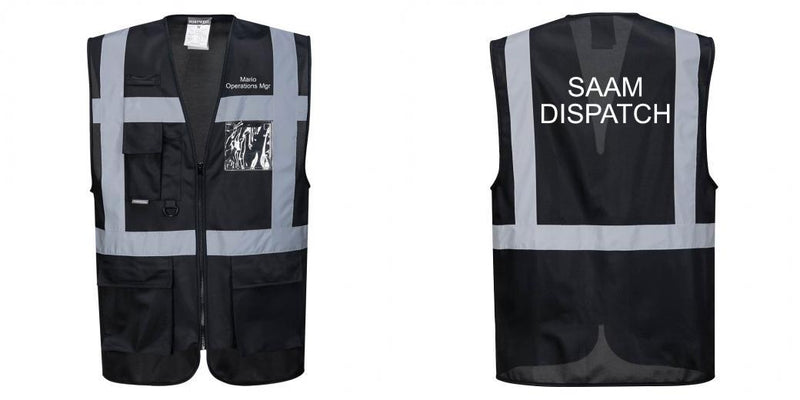Custom Black Professional Executive Style Safety Vest