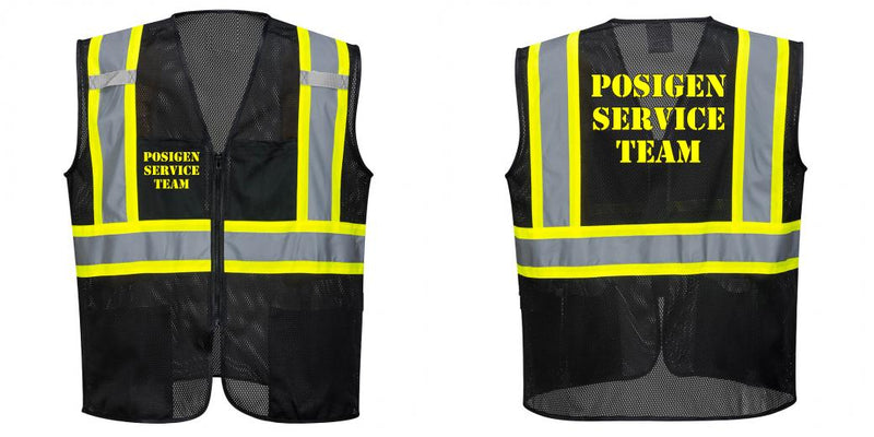Custom Black Safety Vest Reflective High Visibility with Pockets