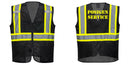 Custom Black Safety Vest Reflective High Visibility with Pockets